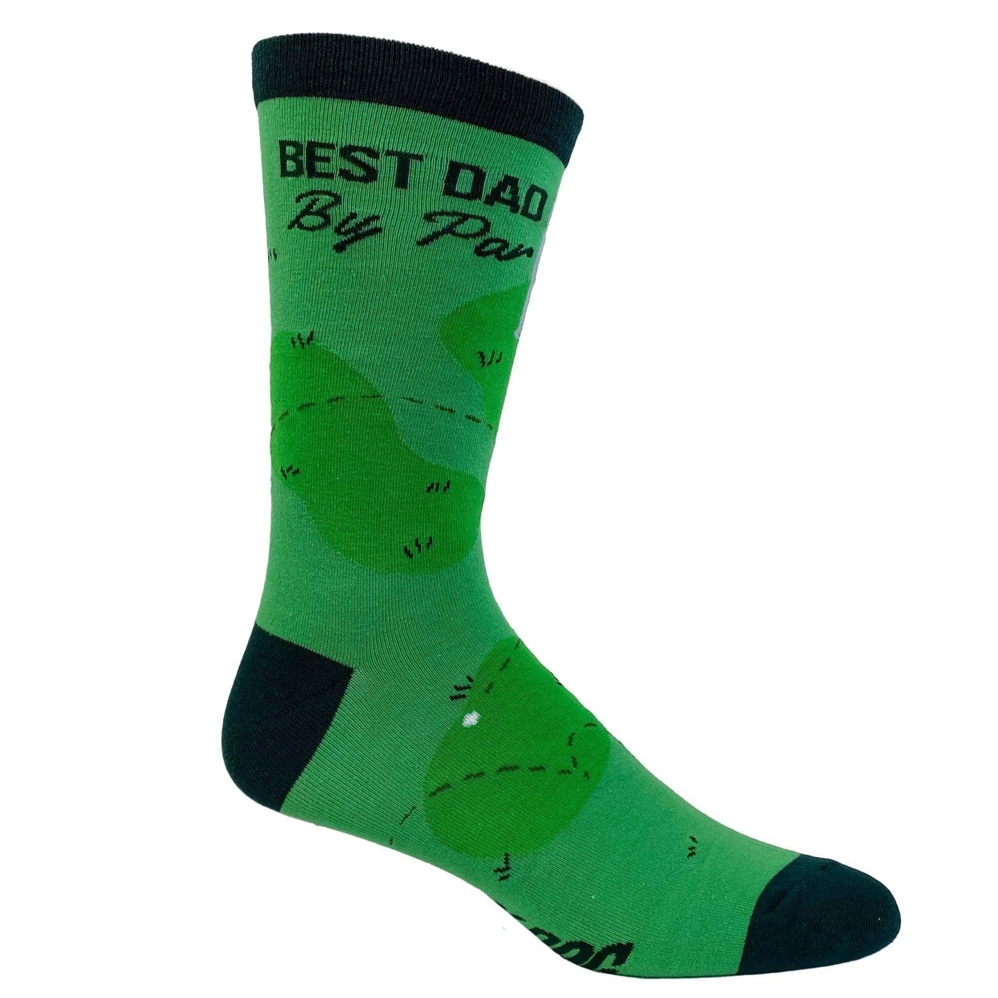 Mens Best Dad By Par Socks Funny Golf Lovers Golfing Sock: Mens (9-11) / Green