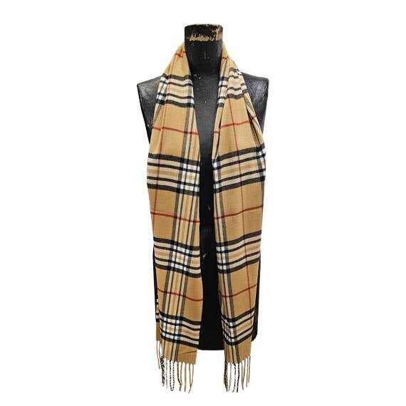 BB. Inspired Plaid Basic Colors Cashmere Touch Muffler scarf