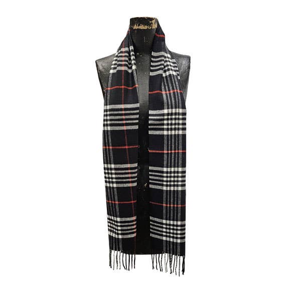 BB. Inspired Plaid Basic Colors Cashmere Touch Muffler scarf