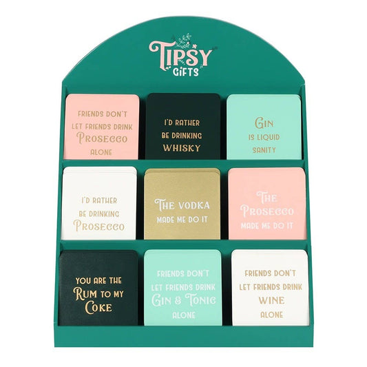 Gin and Prosecco Drinks Coaster Display of 54 pieces