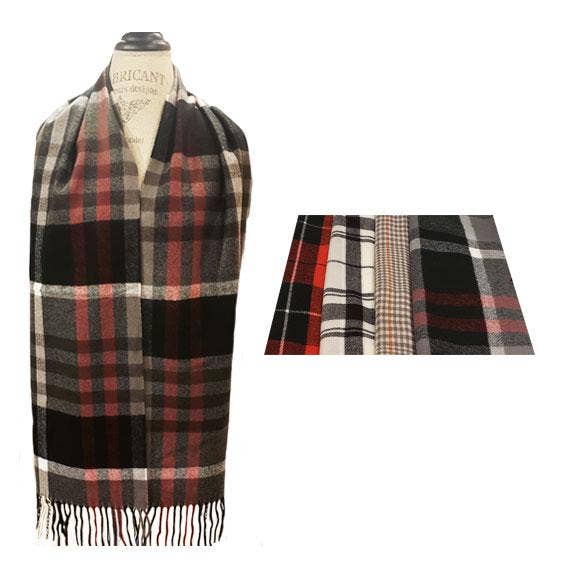 Classic assorted plaids Cashmere touch muffler scarf