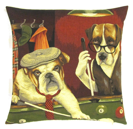 Decorative Pillow Cover Dogs Playing Pool