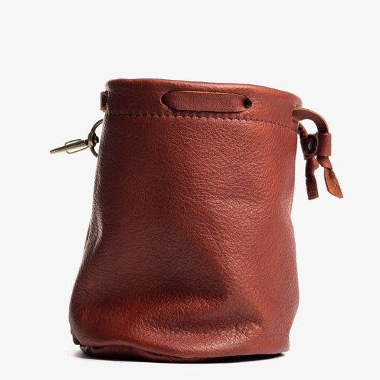 Leather Golf Ball Pouch: Saddle