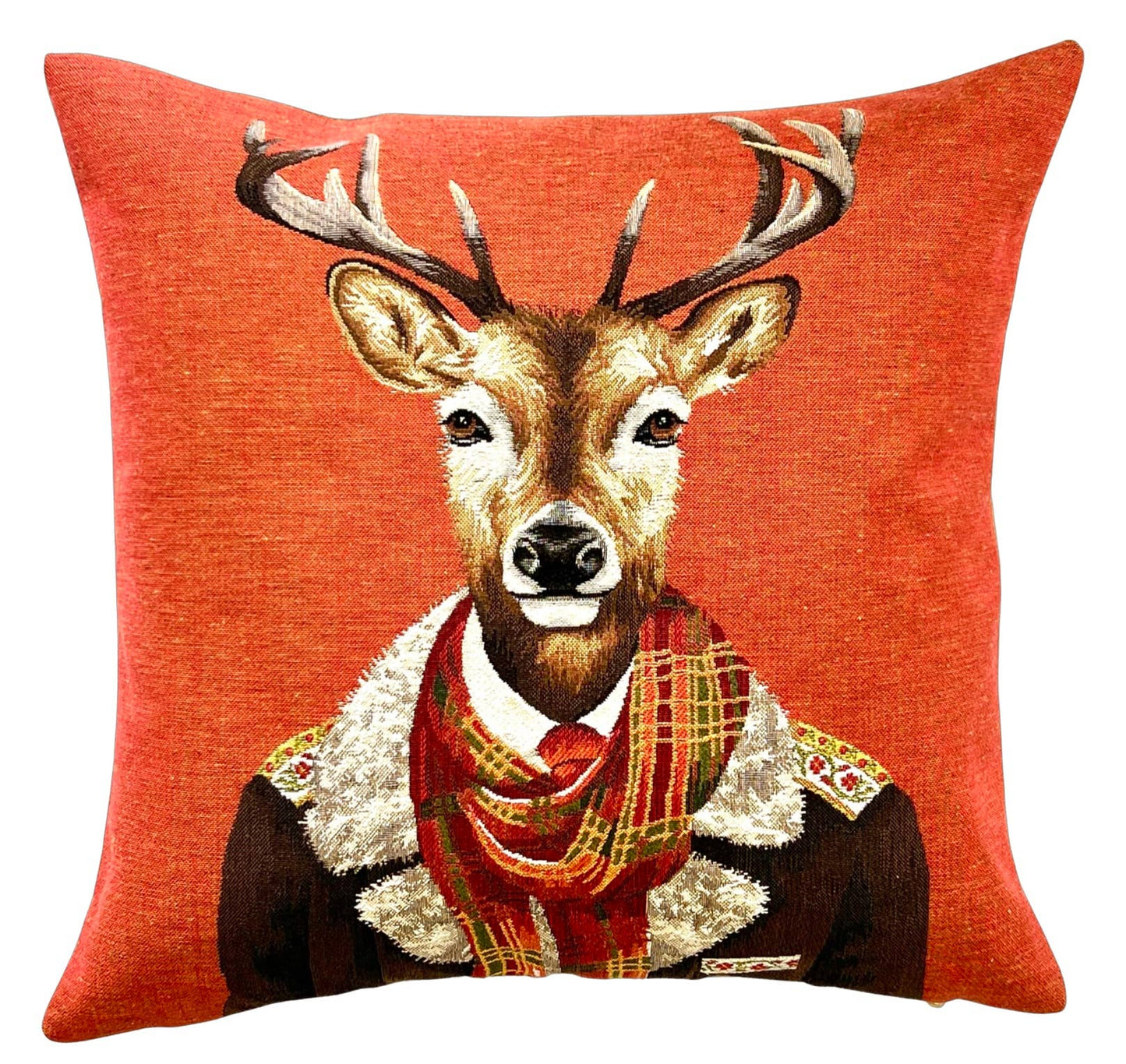 Stag Pillow Cover - Quirky Cushion - Orange Pillow