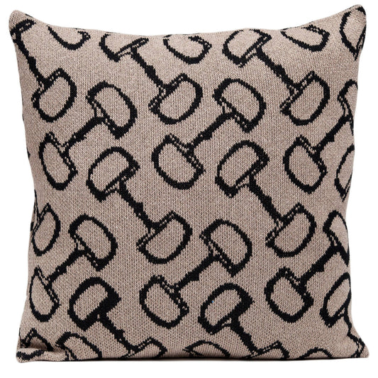 Equestrian Horse Bit Pillow: Bits Hemp/Black