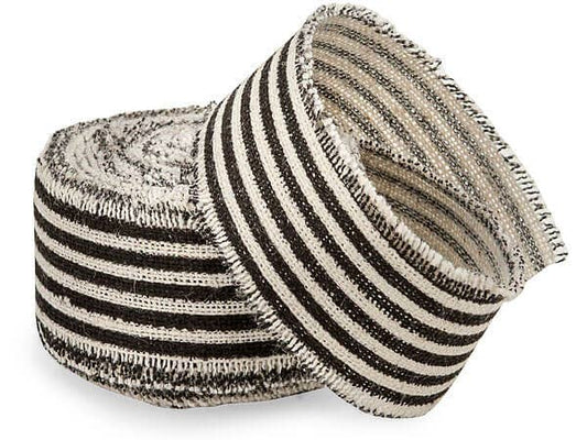 Linen Stripe Fringe Ribbon