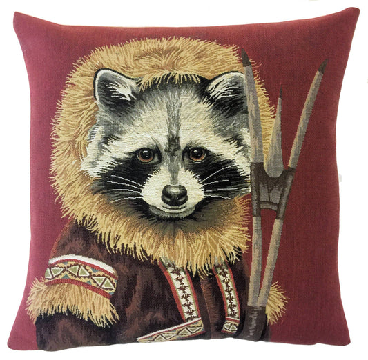 raccoon pillow cover - winter decor - raccoon gift