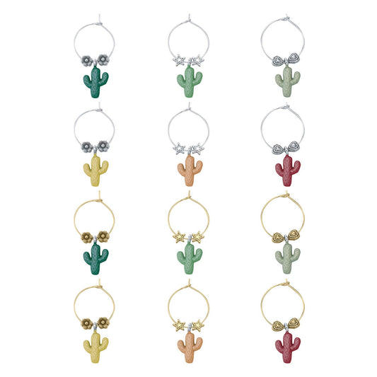 12-Piece Cactus Wine Charms Arizona Hostess Gift