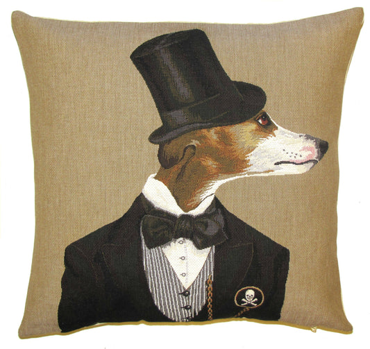 Decorative Pillow Cover Whippet with Bow