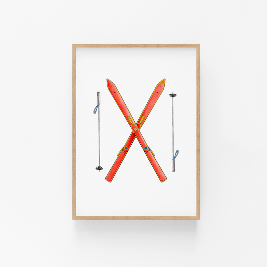 Ski 8 X 10  Art Print