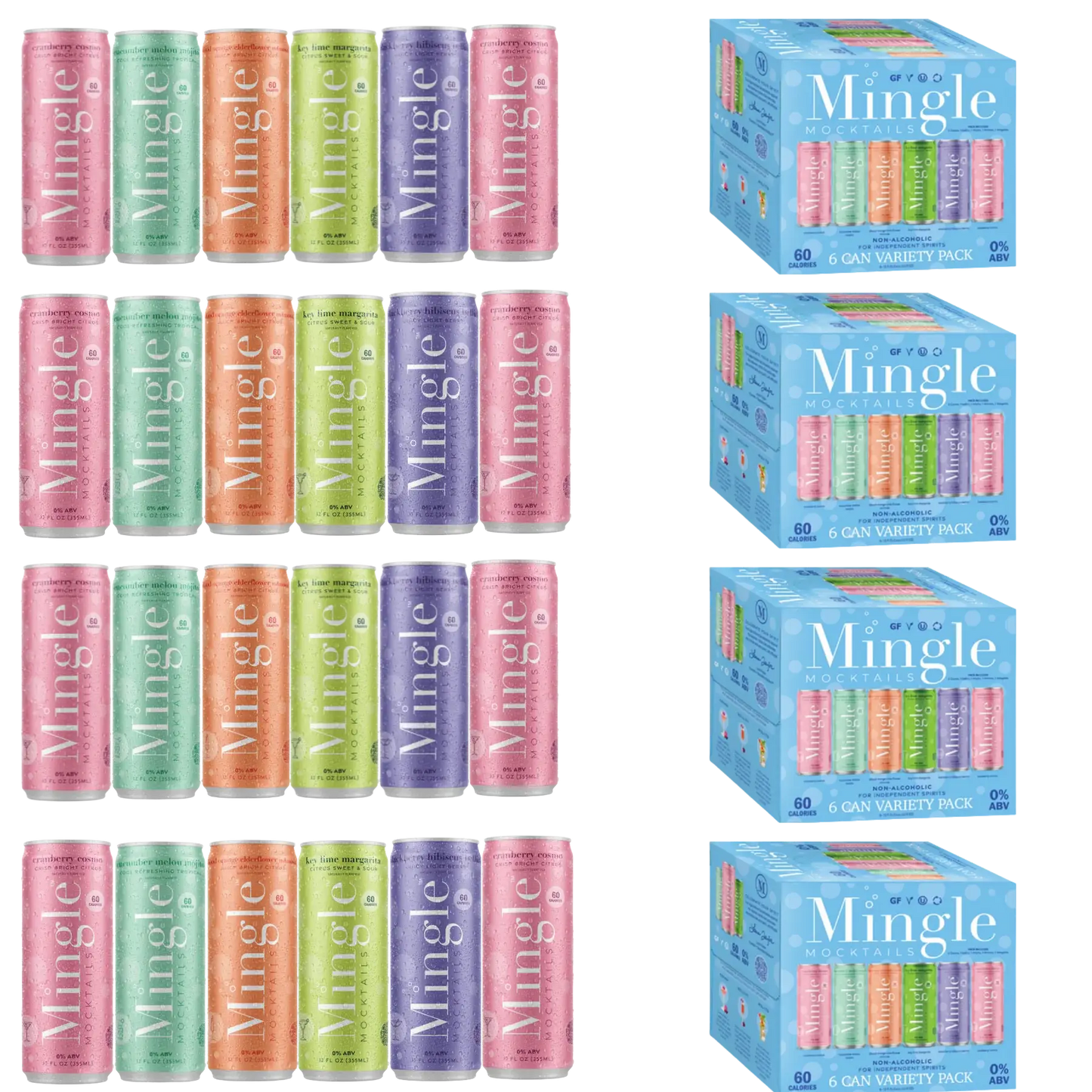 Mingle Mocktails Variety Pack (4x 6 Can Cartons)
